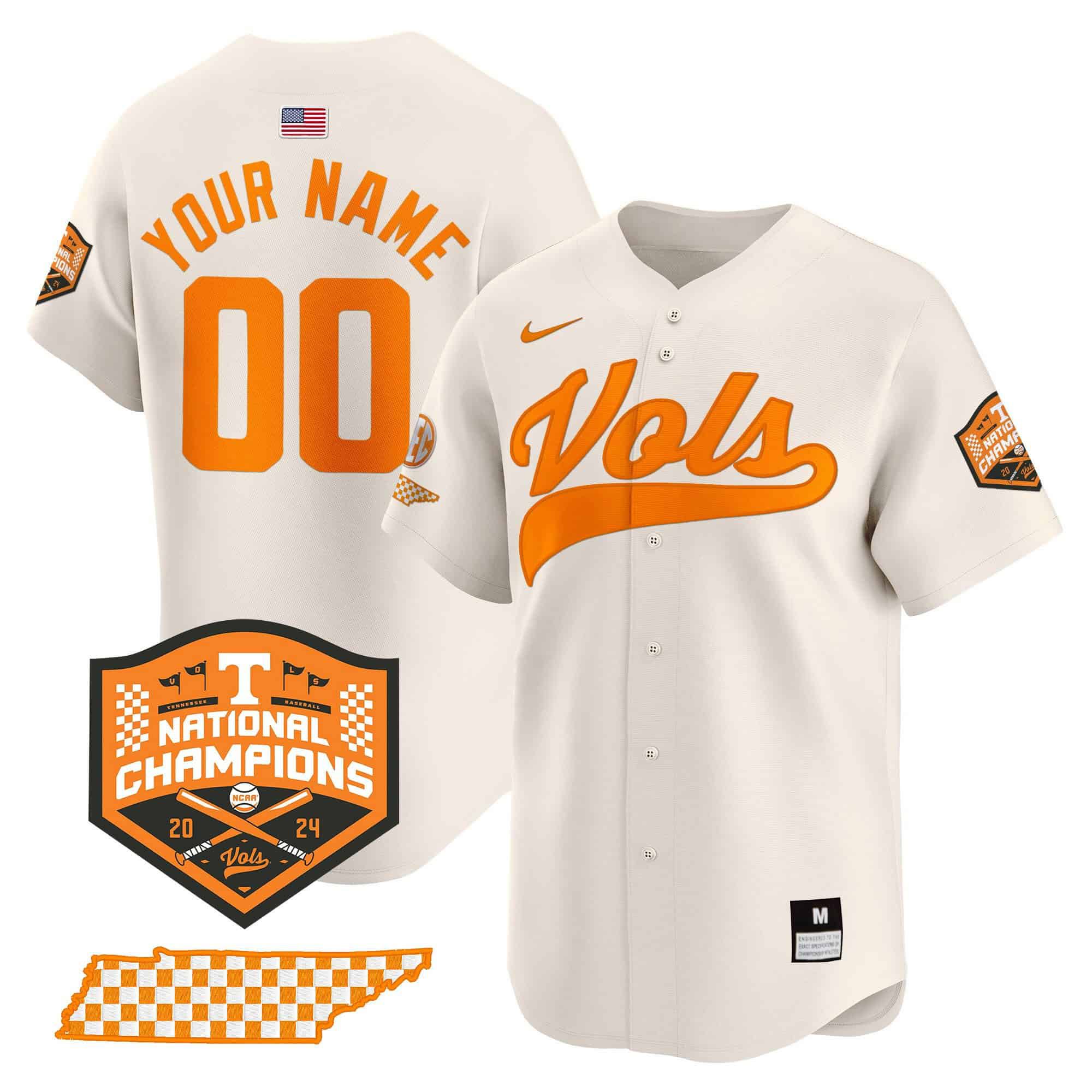 Men Tennessee Volunteers Cream 2024 Nike Champions Vapor Premier Limited Custom NCAA Jersey->customized nfl jersey->Custom Jersey